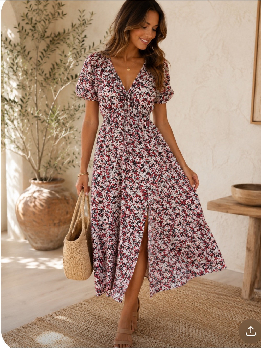 🔥CUTeST Floral Maxi Sun Dress Sz L PriceFirm!